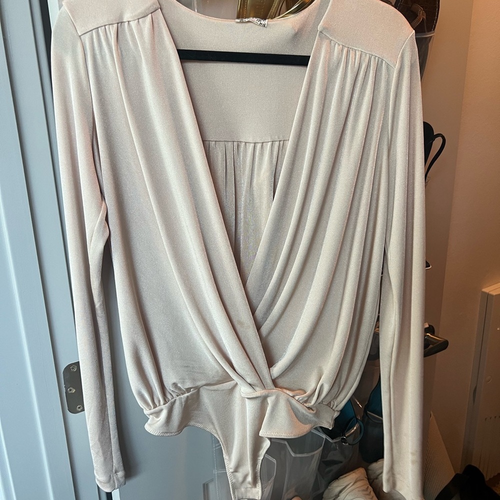 Free People Cream Bodysuit
